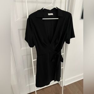 Babaton black wrap dress large
